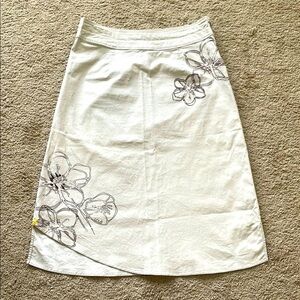 Lole Asymmetrical Midi Skirt W’s 2 Neutral Artsy Cotton Blend Flower Graphic